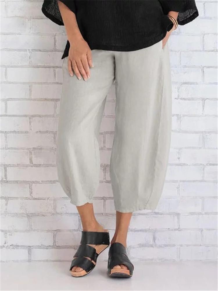 Solid color casual fashion nine points casual pants