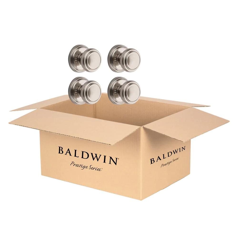 PrestiAlcott Satin Nickel Hall/Closet Door Knob (4-Pack)