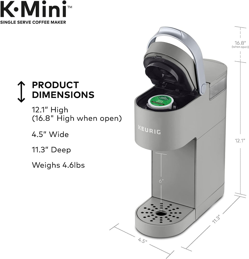 Keurig K-Mini Single Serve Coffee Maker, Studio Gray, 6 to 12 oz. Brew Sizes