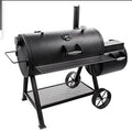 Charcoal Smoker and Grill Highland Reverse Flow Barrel in Black
