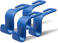 LivTee Car Seat Headrest Hook, Car Headrest Hidden Hook, 4 Pack Universal Auto Car Back Seat Hook Organizer for Purse Coat, Car Interior Accessories (Blue)