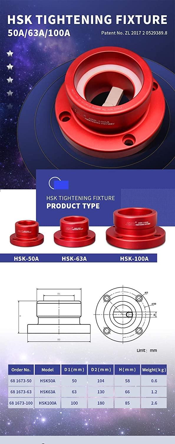 HSK63A-ER32-80 Tool Holder+ER32 Wrench+Tightening Fixture