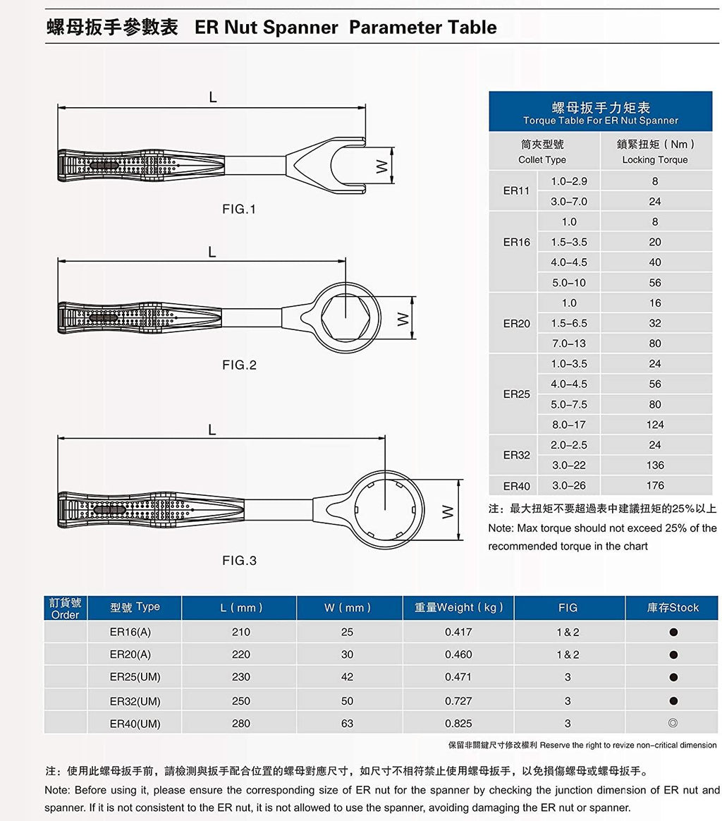 HSK63A-ER32-80 Tool Holder+ER32 Wrench+Tightening Fixture