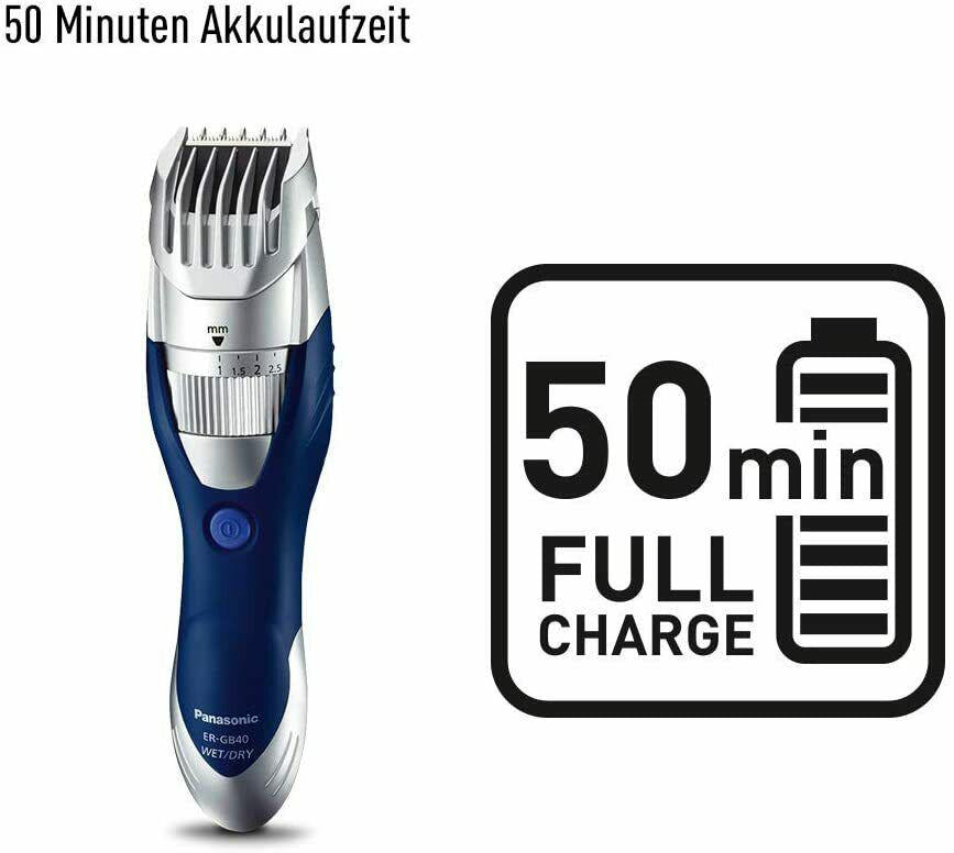 Panasonic Er-gb40-s503 Trimmer on Dry and Wet  With Angle of 45