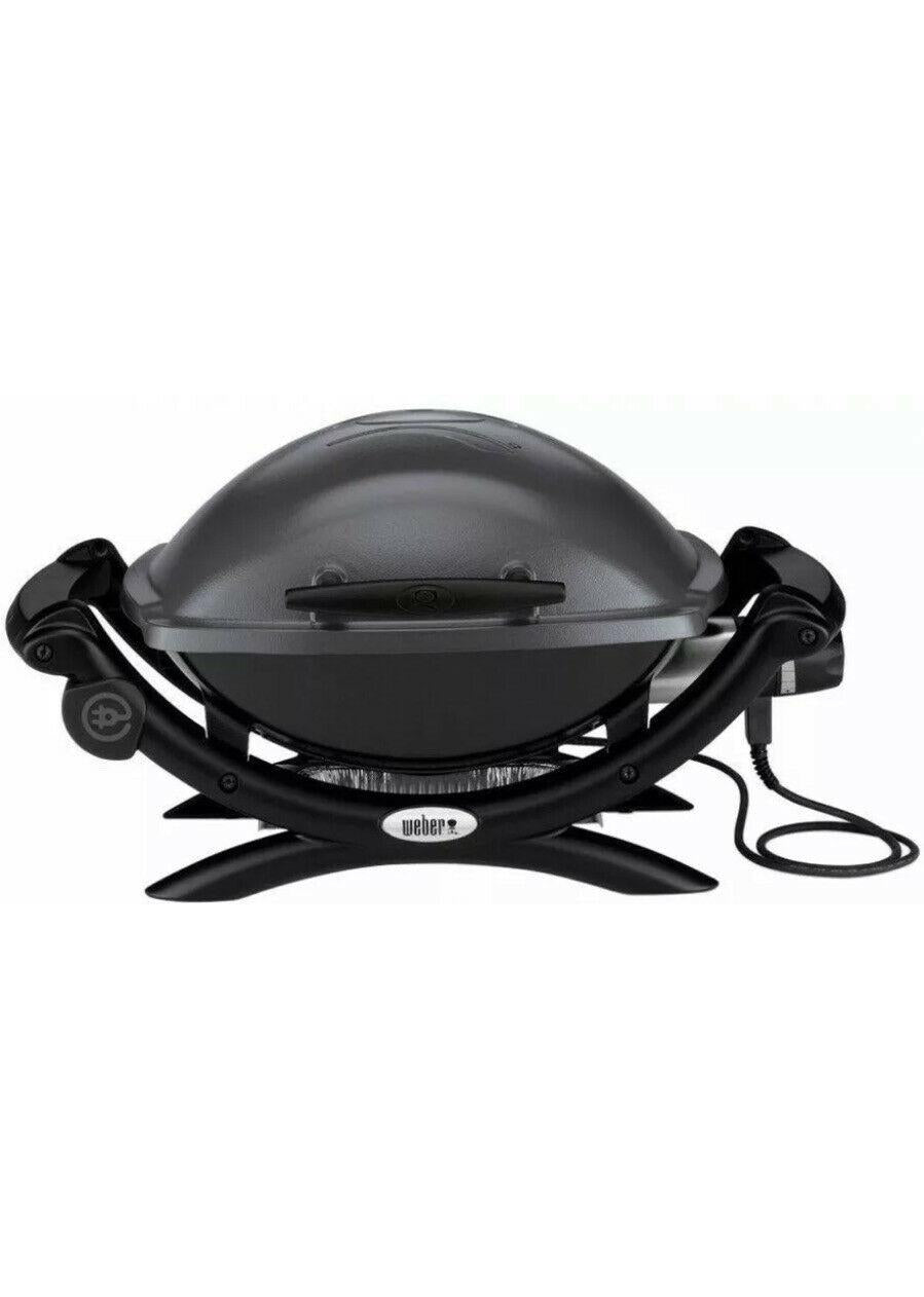 Portable Electric Grill Q 2400 Table Top 1-Burner Removable Catch Pan