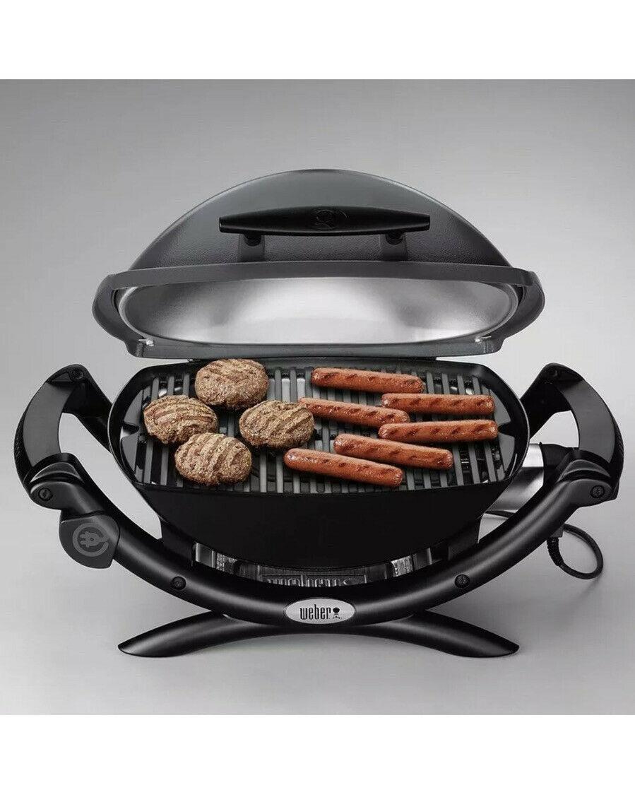 Portable Electric Grill Q 2400 Table Top 1-Burner Removable Catch Pan