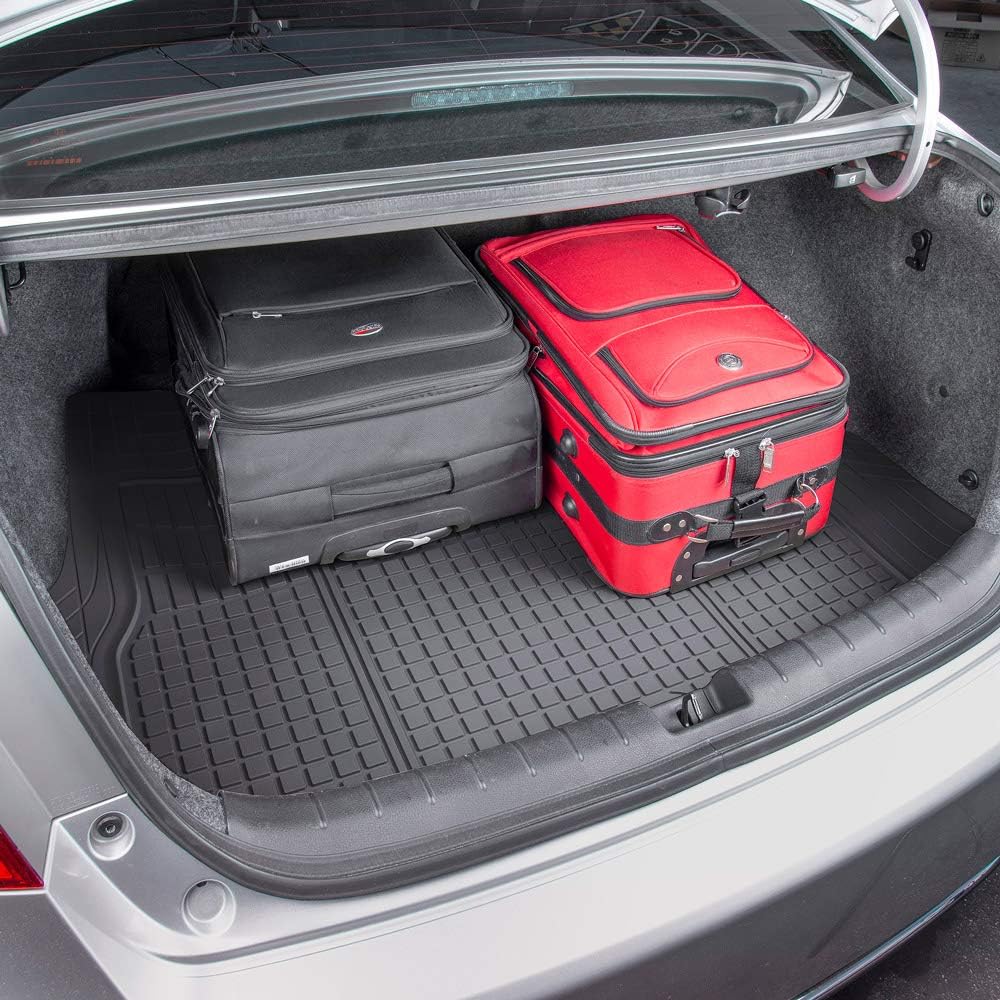Motor Trend Premium FlexTough All-Protection Cargo Mat Liner – w/Traction Grips &amp; Fresh , Heavy Duty Trimmable Trunk Liner for Car Truck SUV, Black (OF-985-BK)