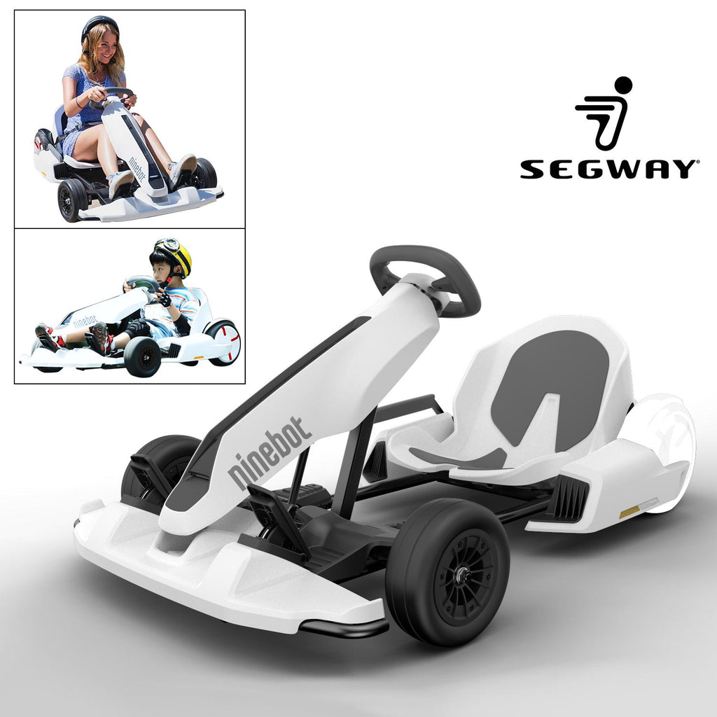 Ninebot GoKart Kit Fitting for Segway miniPRO Transporter (  Self Balancing Scooter Excluded ), Big Racing Ride on Car Toy  for Kids and s White