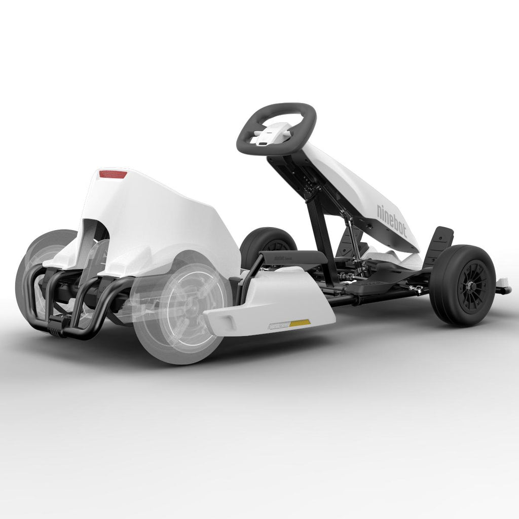 Ninebot GoKart Kit Fitting for Segway miniPRO Transporter (  Self Balancing Scooter Excluded ), Big Racing Ride on Car Toy  for Kids and s White
