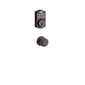 SmartCode Venetian Bronze Single Cylinder Electronic Deadbolt featuring SmartKey Security and Juno PassaKnob