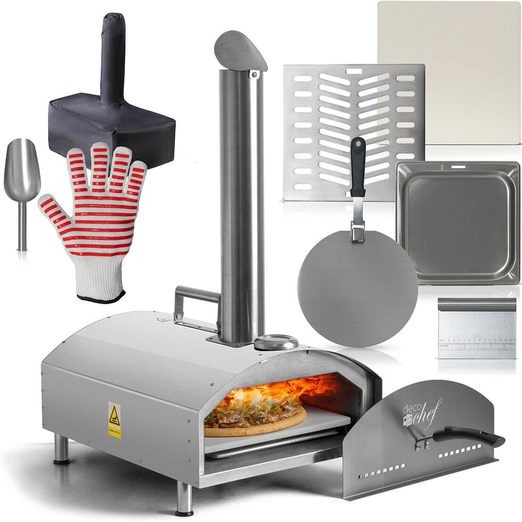 Portable Outdoor Pizza Oven w/ 2-in-1 Pizza & Grill Oven Functionality