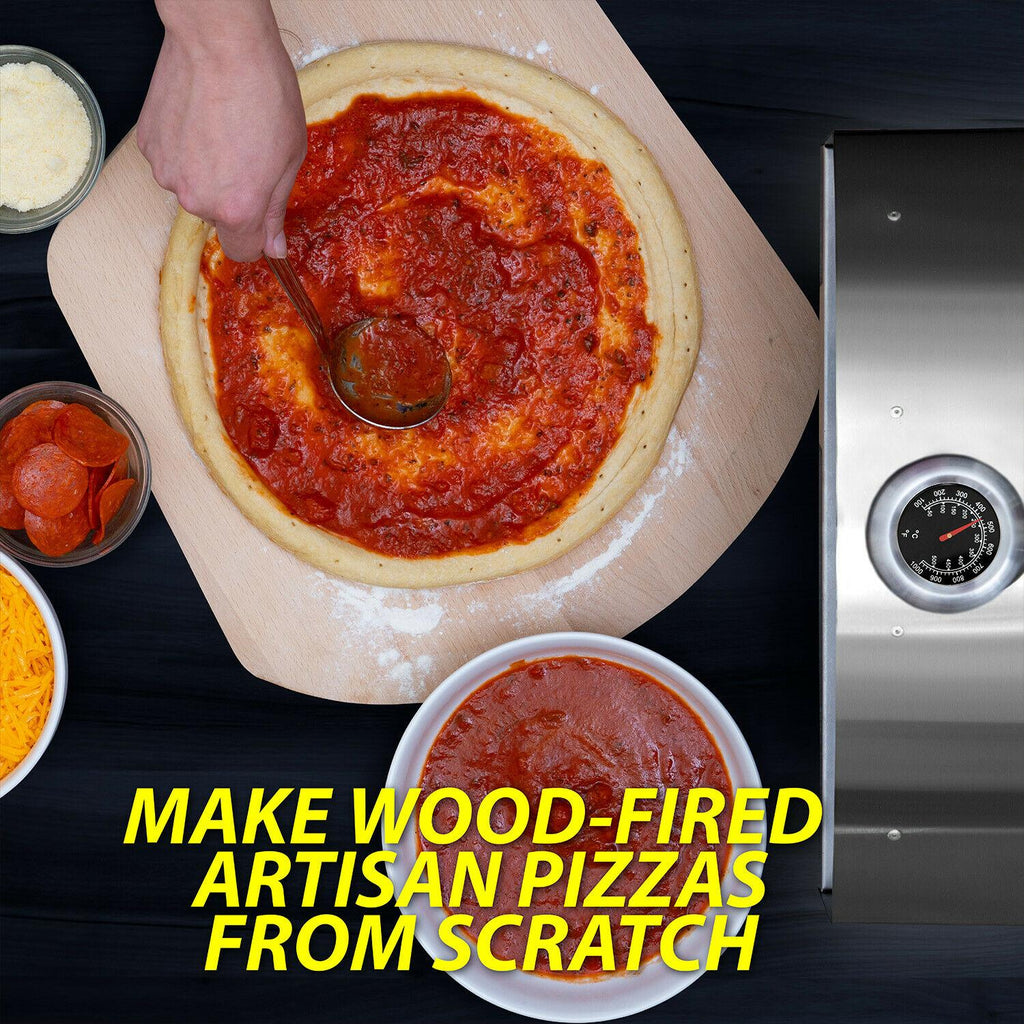Portable Outdoor Pizza Oven w/ 2-in-1 Pizza & Grill Oven Functionality