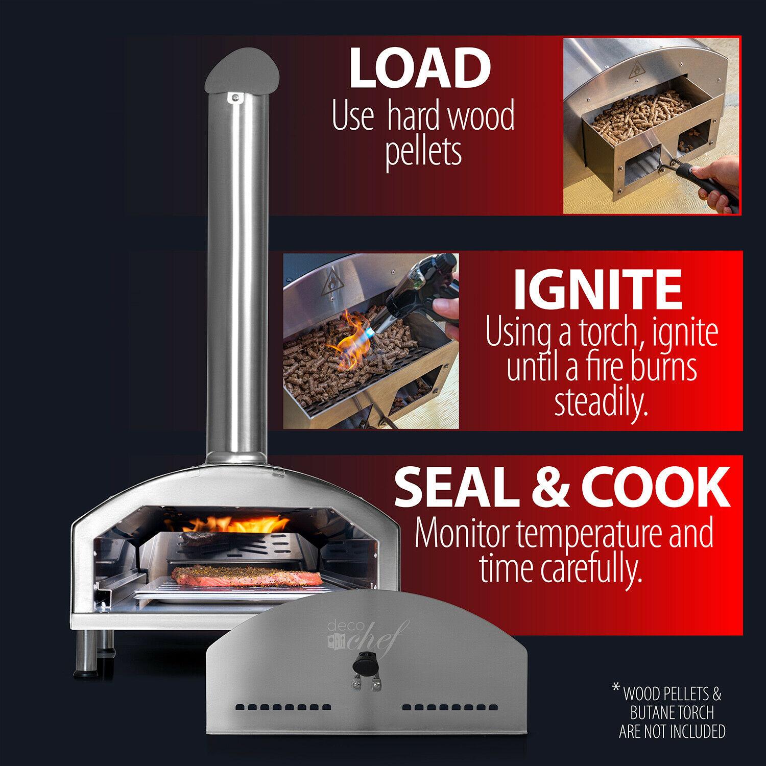 Portable Outdoor Pizza Oven w/ 2-in-1 Pizza & Grill Oven Functionality