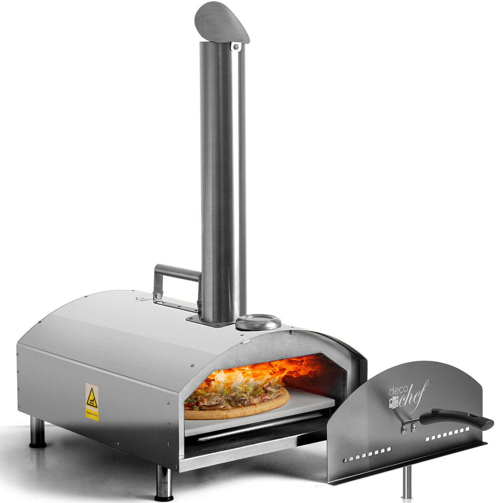 Portable Outdoor Pizza Oven w/ 2-in-1 Pizza & Grill Oven Functionality