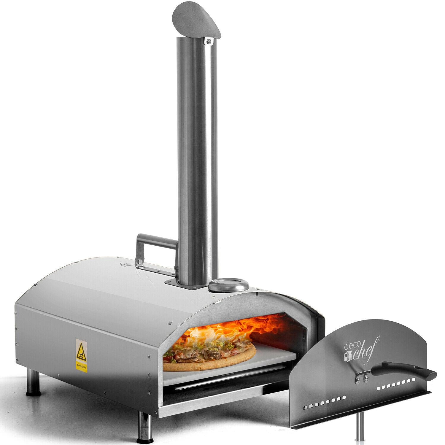 Portable Outdoor Pizza Oven w/ 2-in-1 Pizza & Grill Oven Functionality