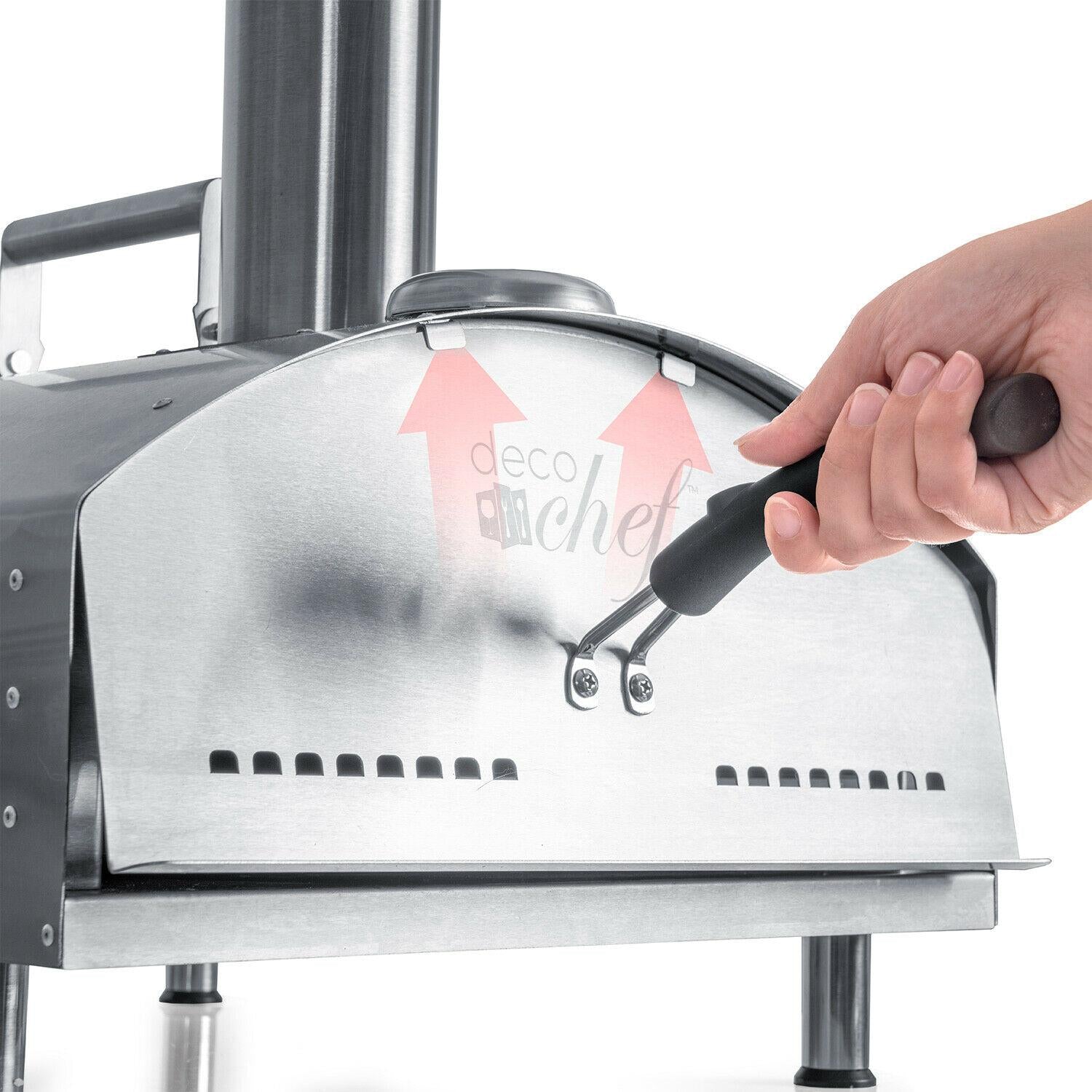 Portable Outdoor Pizza Oven w/ 2-in-1 Pizza & Grill Oven Functionality