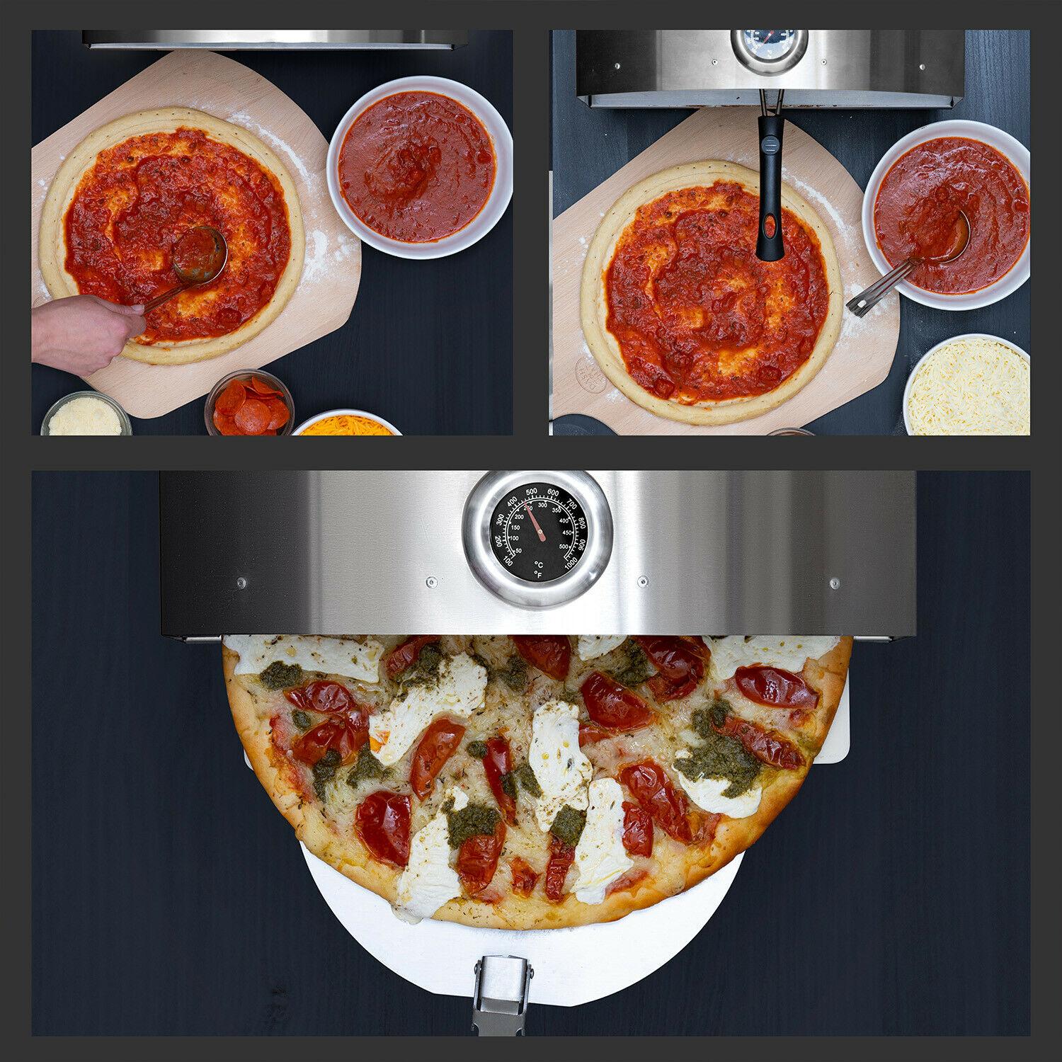 Portable Outdoor Pizza Oven w/ 2-in-1 Pizza & Grill Oven Functionality