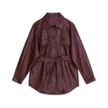 lapel long sleeve jacket