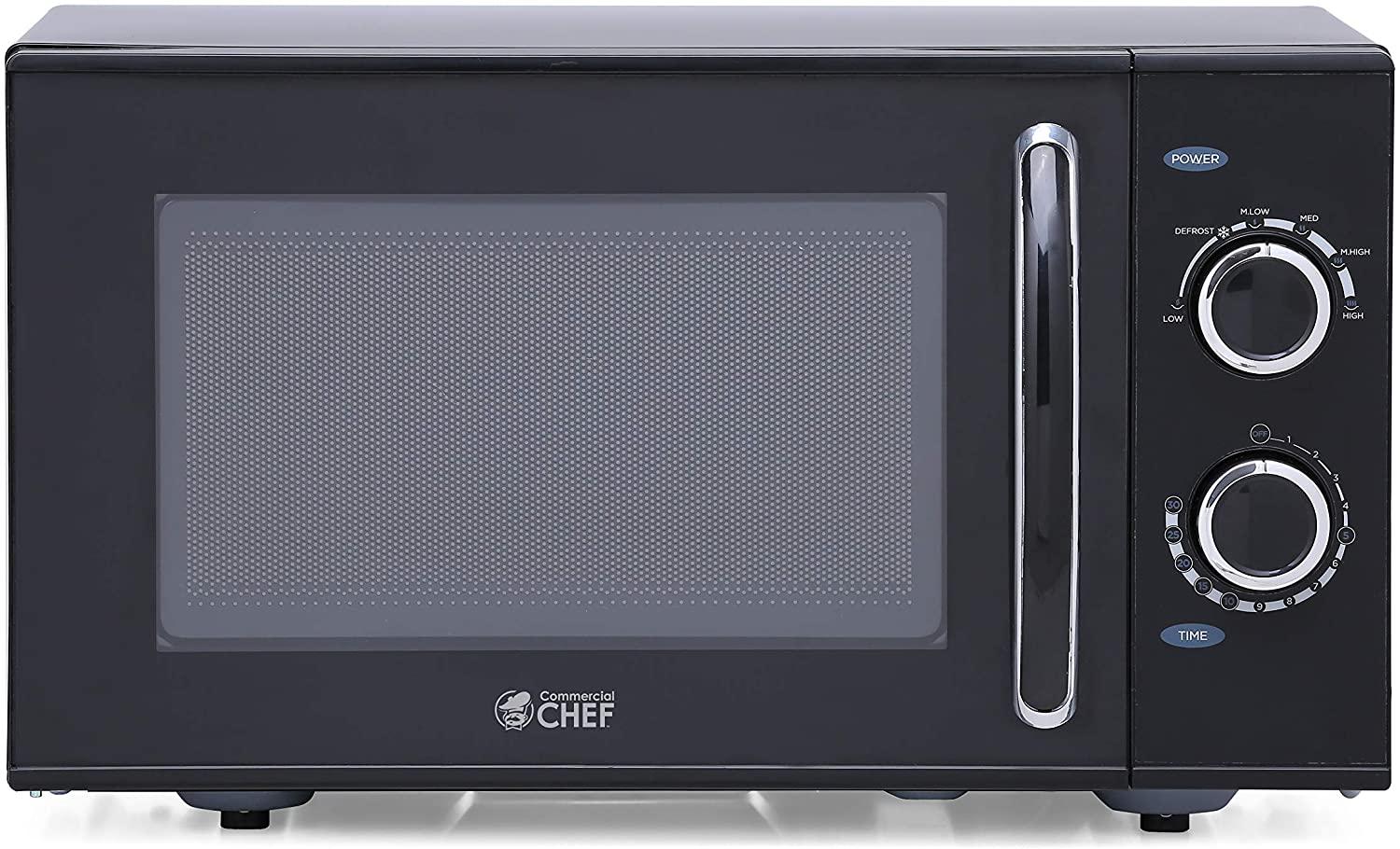 Commercial Chef Counter Top Rotary Microwave Oven 0.9 Cubic Feet, 900 Watt, Black, CHMH900B