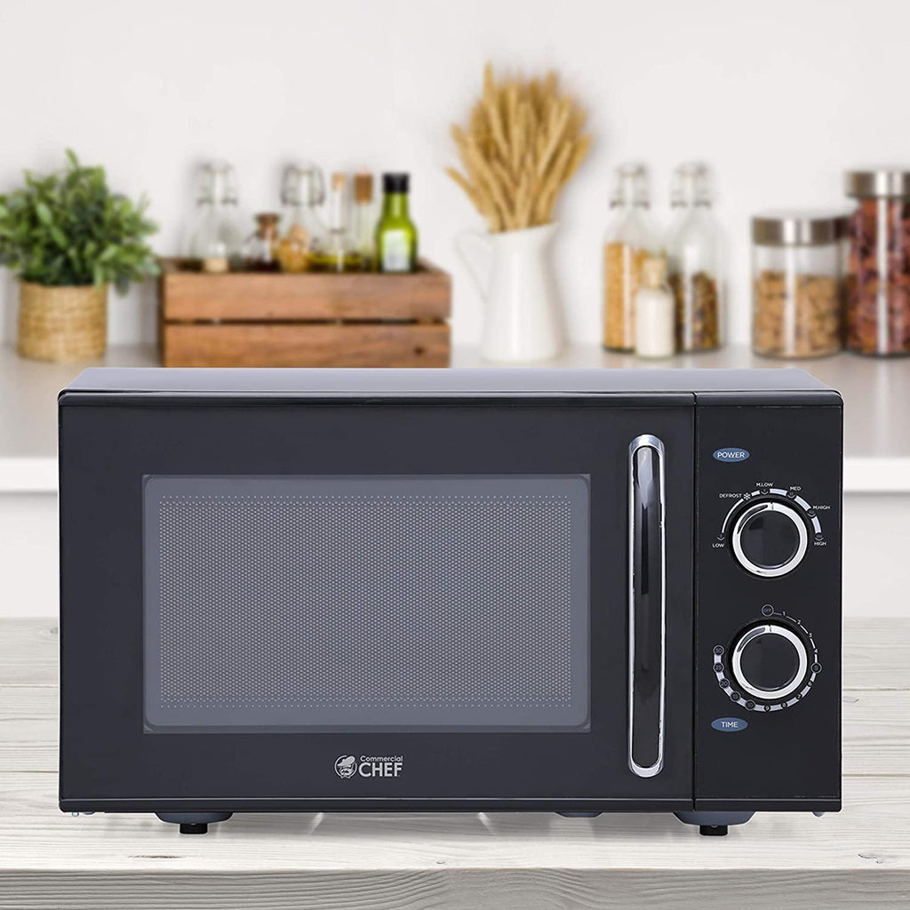 Commercial Chef Counter Top Rotary Microwave Oven 0.9 Cubic Feet, 900 Watt, Black, CHMH900B
