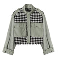 pockets hounds tooth loose female coat
