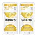 Schmidt's 100% Natural Origin Ingredient Deodorant Stick Grapefruit &amp; Apricot 2 Count For 24-Hour Odor Protection 2.65oz