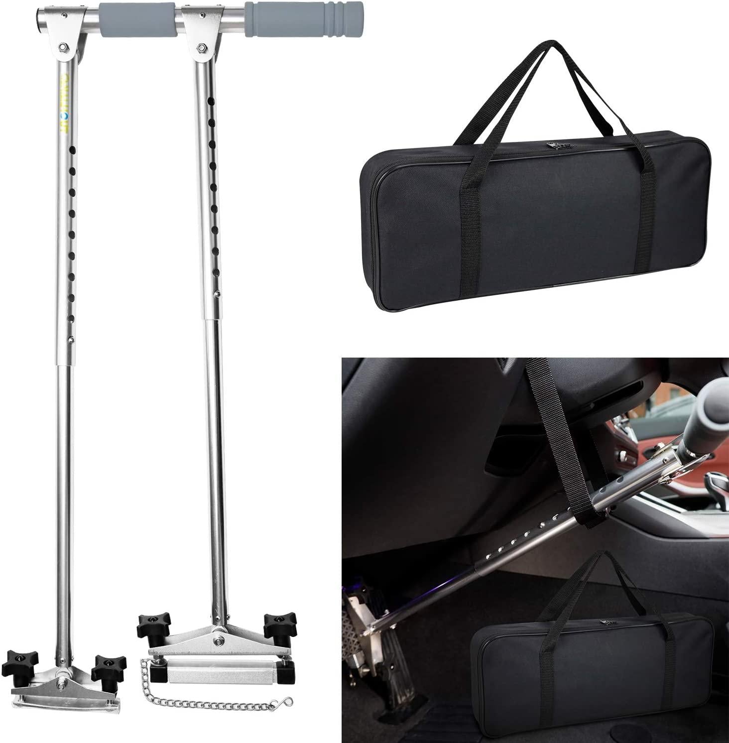 Durable Handicap Driving Hand Control, Adjustable Disabled Driving Handicap Aid Equipment, Convenient Driving Device, Custom Bag (Gray)