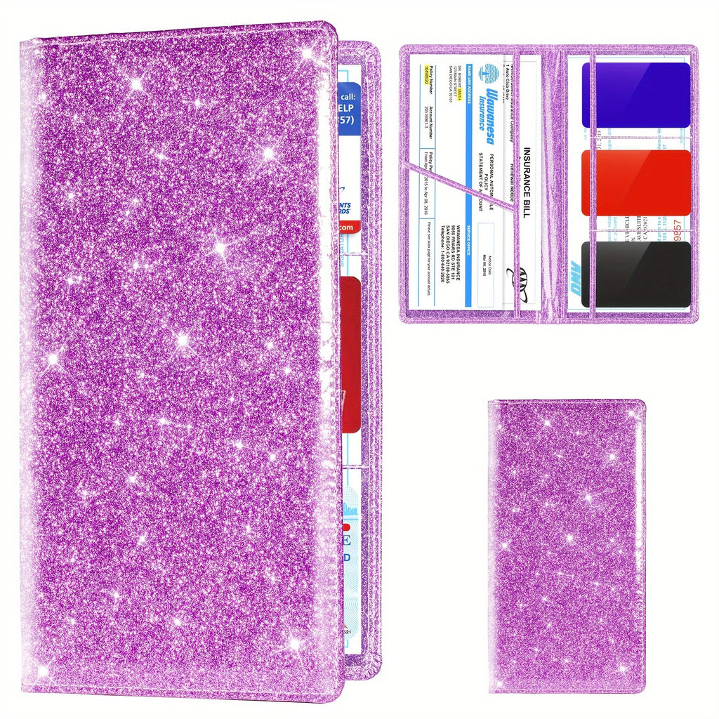 Car Registration And Insurance Card Holder, Vehicle License Document Glove Box Compartment Organizer