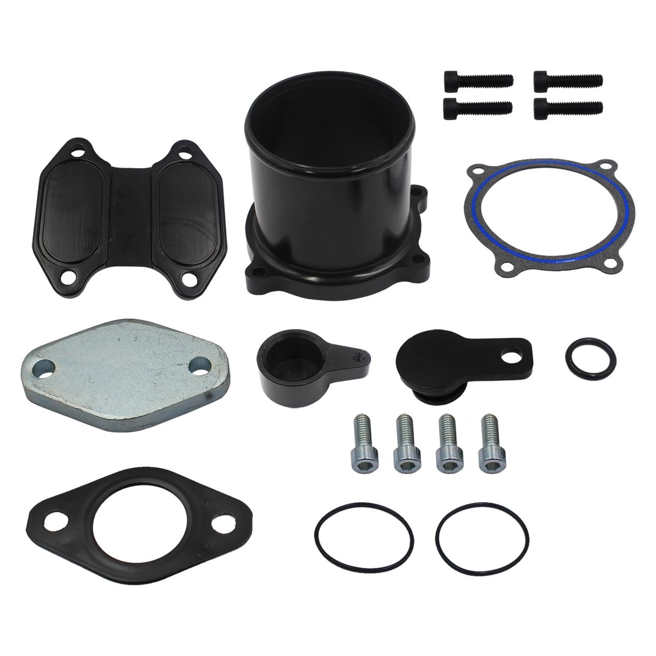EGR Delete Kit &amp; Black Throttle Valve Delete Kit For 2013 2014 2015 2016 2017 Ram 3500 CAB &amp; CHASSIS 6.7L Cummins