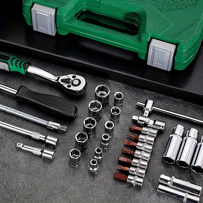 53 Piece Set Of Car Repair Kit Tools, Car Repair Machine Repair  Ratchet Wrench, And Car Repair Tools