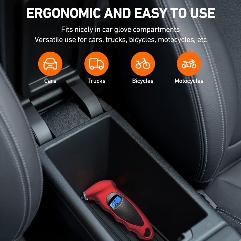 Digital Tire Pressure Gauge, 150PSI 4 Settings Tire Pressure Reader With Backlit LCD Display Low Tire Pressure Diagnostic Tools For Car Truck Bicycle