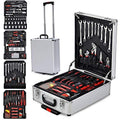 799pcs Sturdy Aluminum Trolley Case Tool Set Auto Mechanics Wrench Ratchet Socket Kit Organizer Chest Wheeled Carry Box