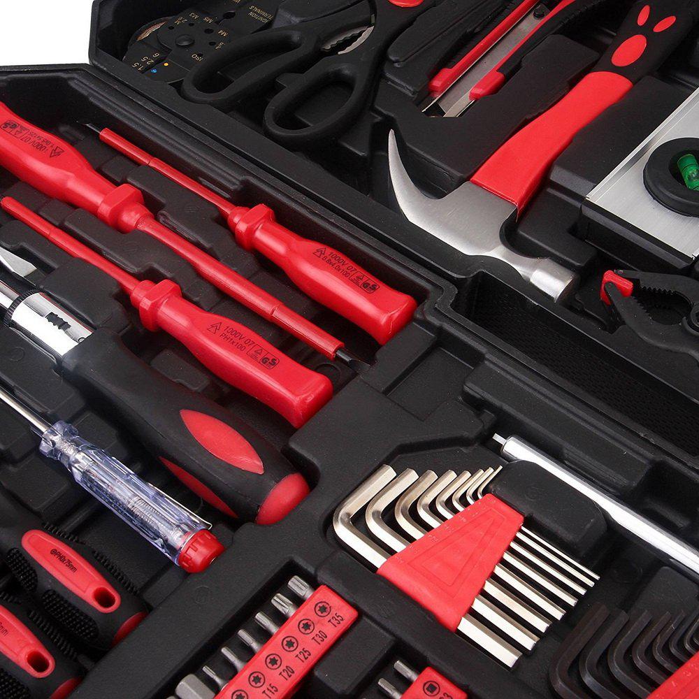 799pcs Sturdy Aluminum Trolley Case Tool Set Auto Mechanics Wrench Ratchet Socket Kit Organizer Chest Wheeled Carry Box