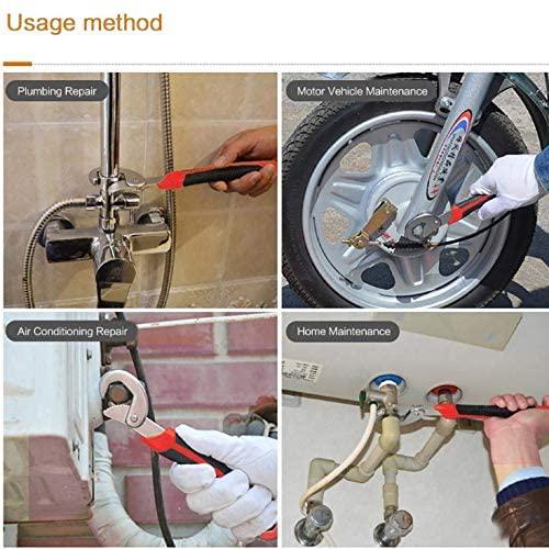 LLRYN Adjustable Universal Wrench Set Bike Car Repairing Tool Ratchet Wrench Spanner Hand Tools Water Pipe Socket Wrench Kit