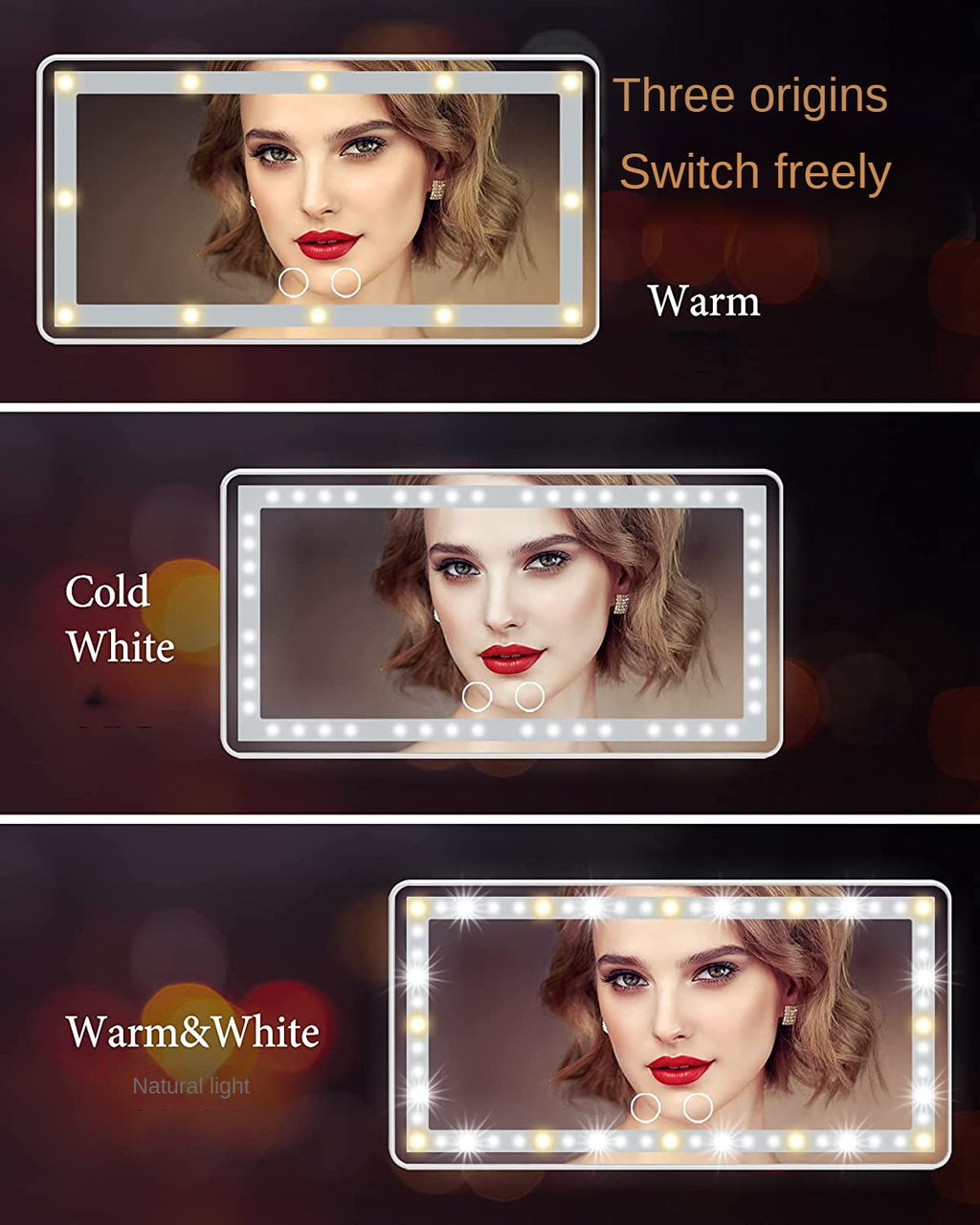 Rechargeable LED Car Makeup Mirror - Sun Visor Mirror With Fill Light For Beauty On-the-Go!