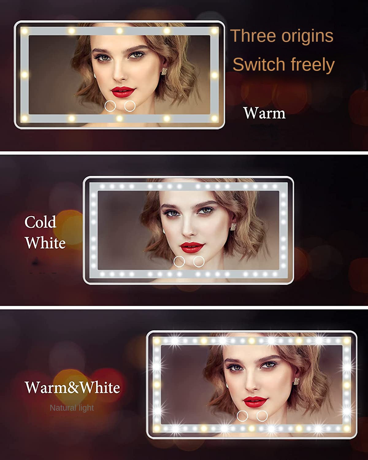 Rechargeable LED Car Makeup Mirror - Sun Visor Mirror With Fill Light For Beauty On-the-Go!