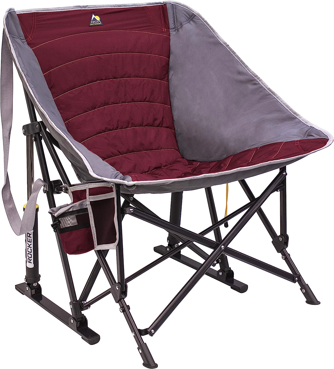GCI Outdoor MaxRelax Pod Rocker Portable Rocking Chair &amp; Outdoor Camping Chair, Cinnamon Red , Regular size.