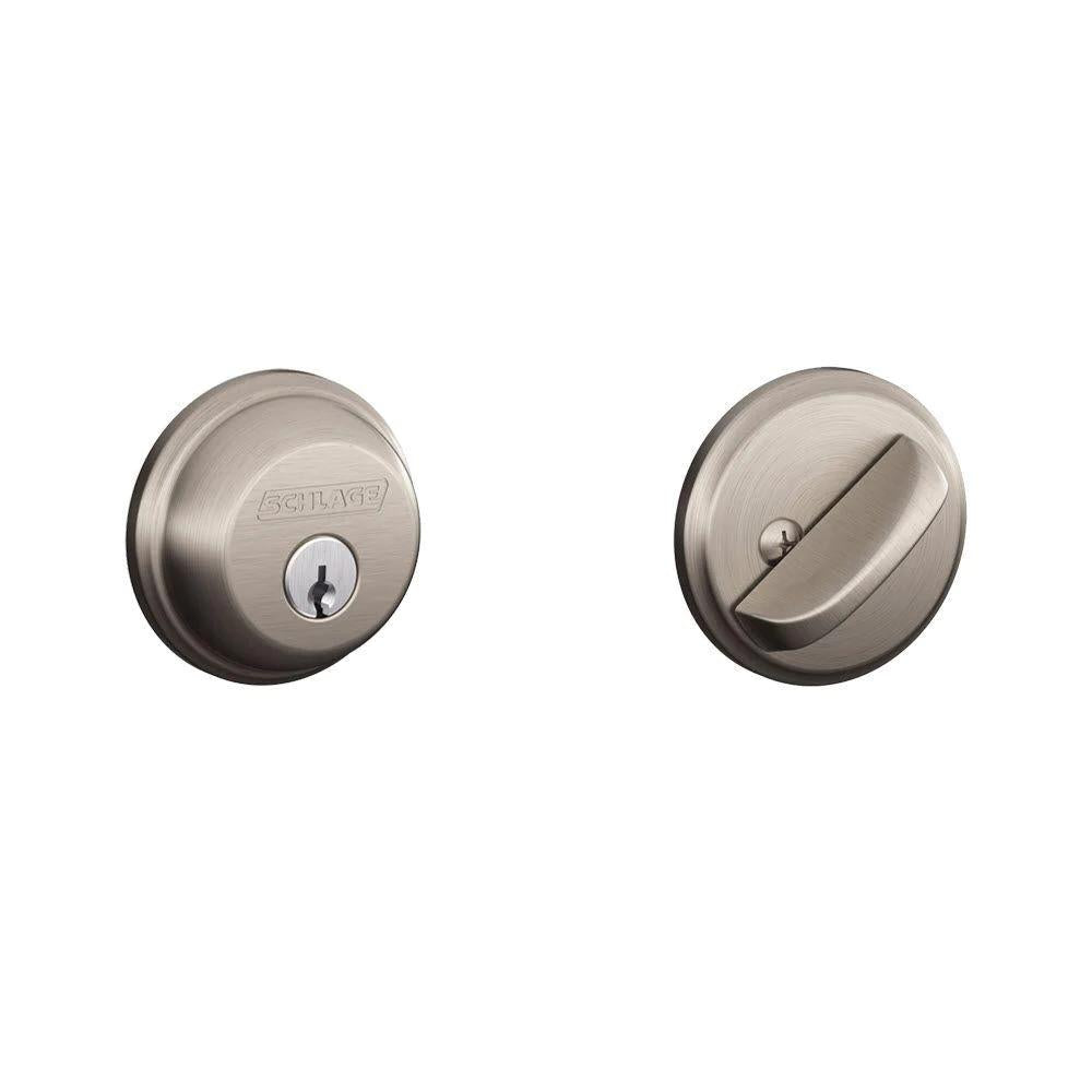 Satin Nickel Single Cylinder Deadbolt (2-Pack)