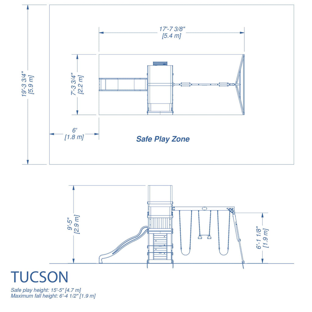 Backyard Discovery Tucson Cedar Wooden Swing Set