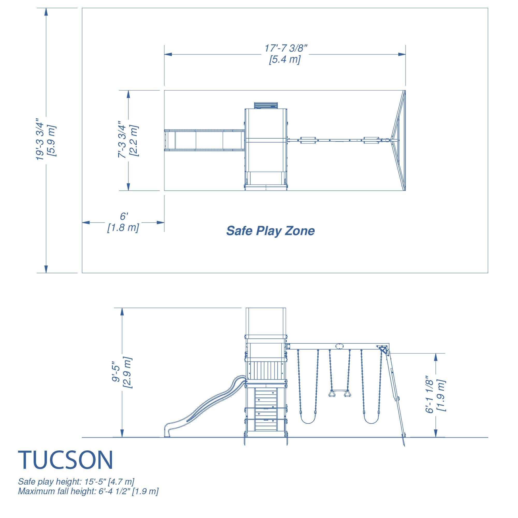 Backyard Discovery Tucson Cedar Wooden Swing Set