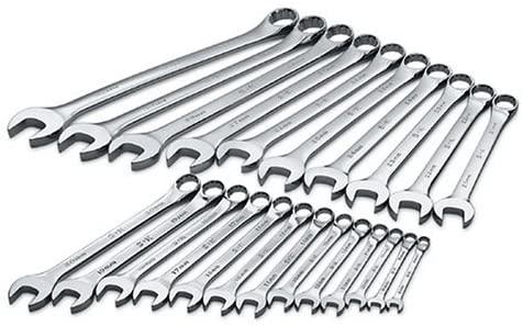 SK Professional Tools 86225 23-Piece 12-Point Metric Regular Combination Wrench Set - SuperKrome Finish, Set of 23 Chrome Wrenches Made in USA