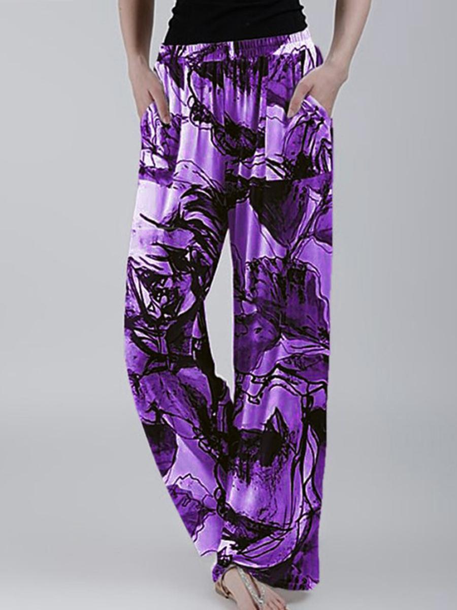 Tie-dye Printed Casual Trousers