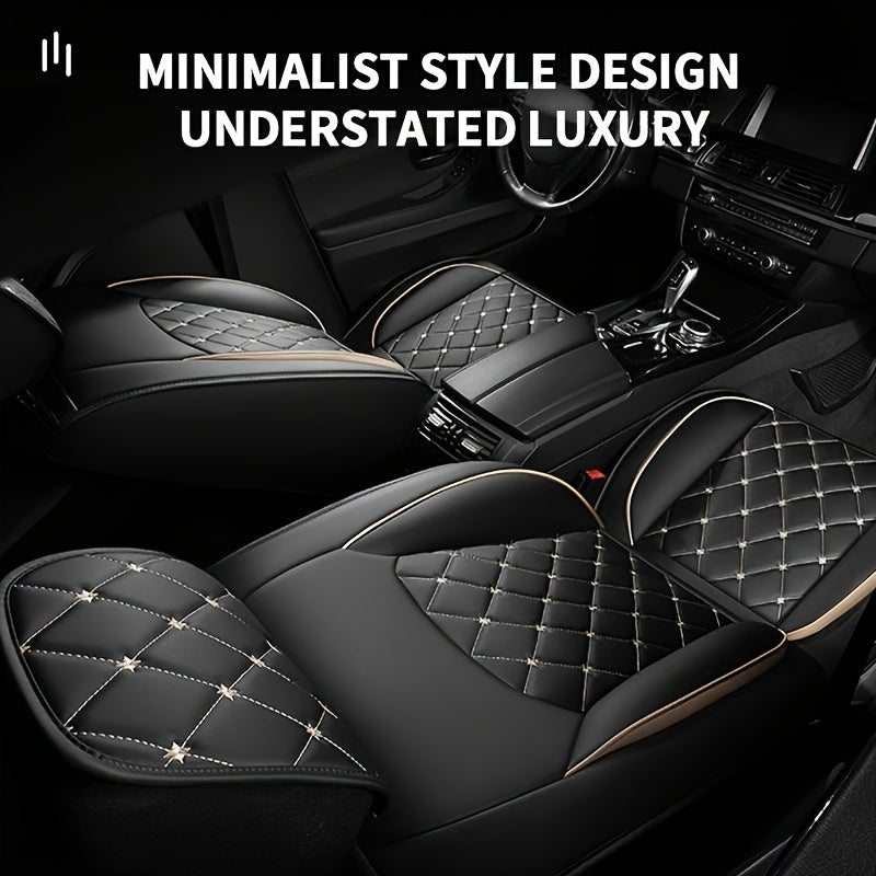 Upgrade Your Vehicle with 1pc of Luxury Car Seat Cover - Premium Faux Leather Car Seat Cushion Cover for Front &amp; Rear Seats!