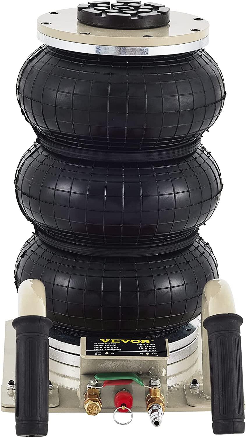 Mophorn Pneumatic Jack 3 Ton Triple Bag Air Jack Lifting Height Pneumatic Air Jack 6600LBS Capacity Extremely Fast Lifting Action (3 Tons Triple Bag)