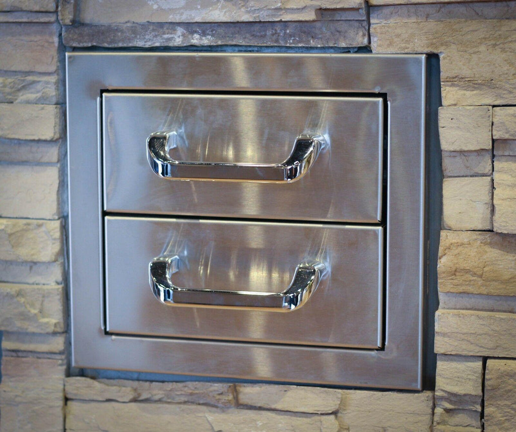 Two Drawer -In StoraUnit 12" x 11", Outdoor Kitchen, BBQ Island, USA