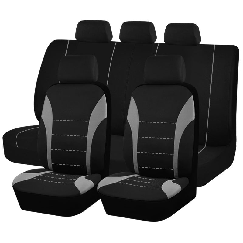 Upgrade Your Car with 9pcs Set of Universal Seat Covers: Airbag Safe, Five Seats, Black, Gray, Pink, Blue &amp; Red!