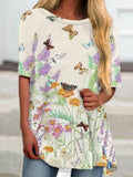 Casual Butterfly Print T-shirt