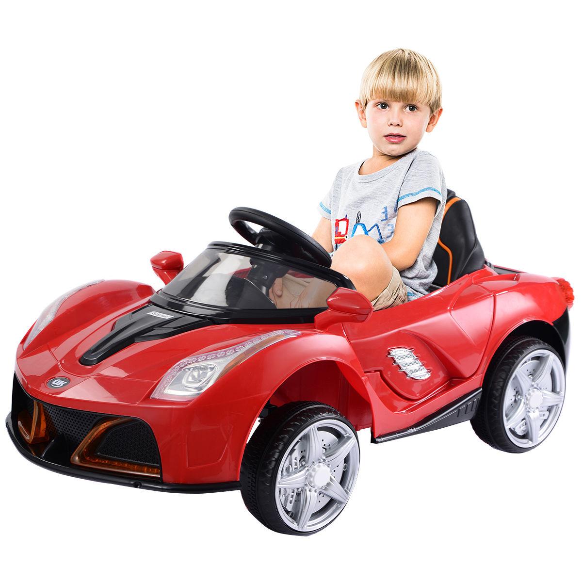 12V Battery Powered Kids Ride On Car RC Remote Control w/ LED Lights Music