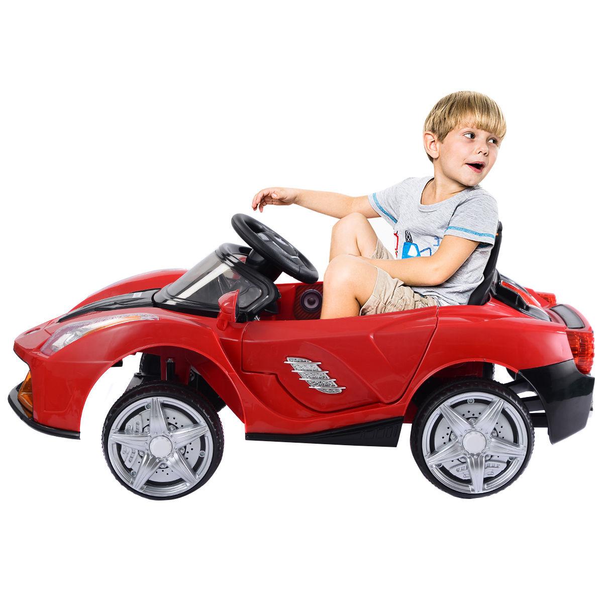 12V Battery Powered Kids Ride On Car RC Remote Control w/ LED Lights Music