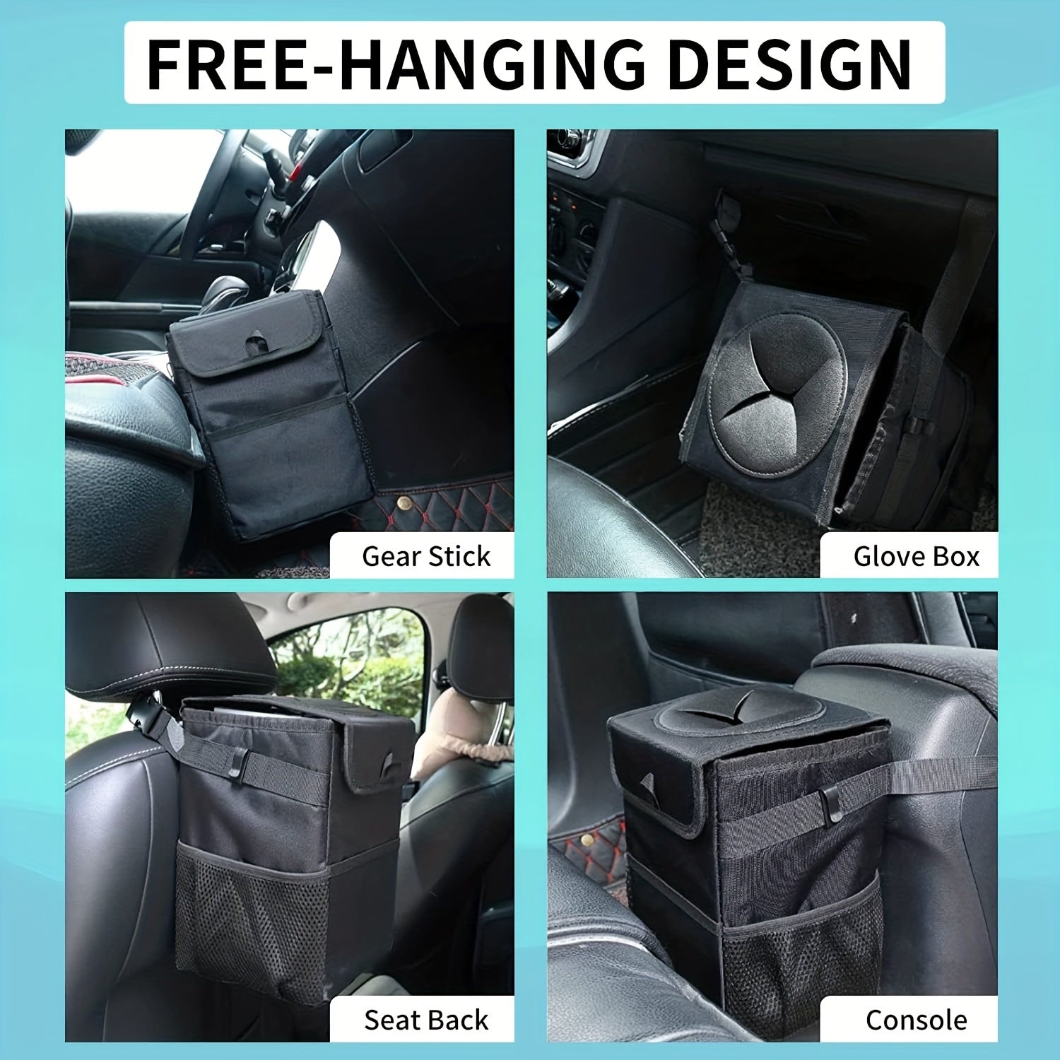 Keep Your Car Clean &amp; Organized - ZukMi Car Trash Can With Lid &amp; StoraPockets!